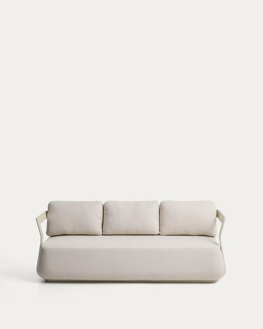 Tamaris ecru aluminium 3-seater sofa 217 cm