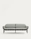Joncols outdoor aluminium 3 seater sofa with powder coated grey finish, 224 cm