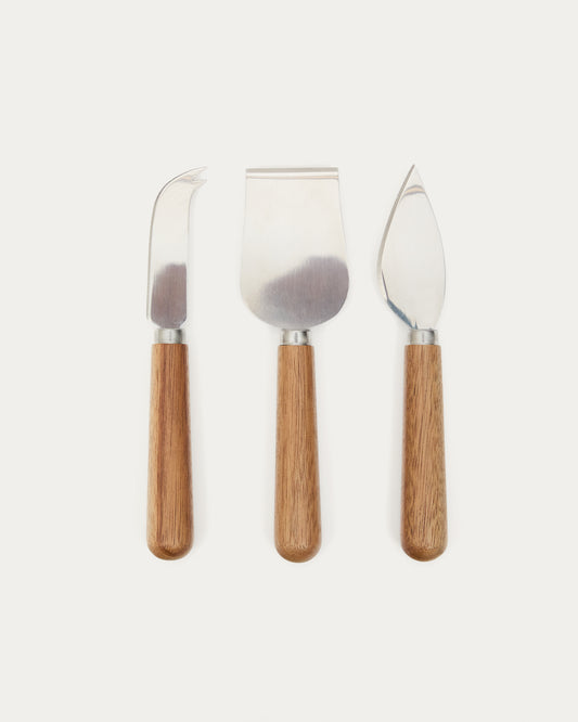 Nukha cheese cutlery set of 3 in FSC 100% acacia wood