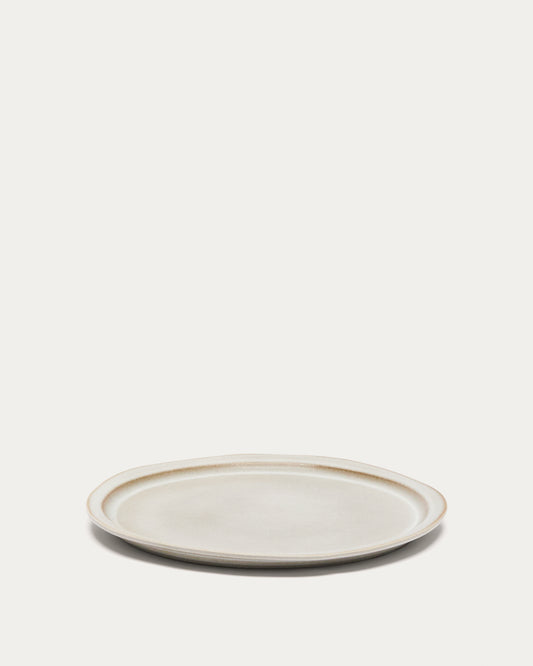 White ceramic Coval flat plate