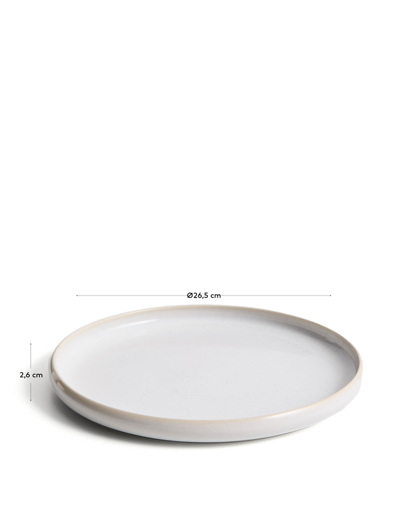 Uilo white ceramic plate