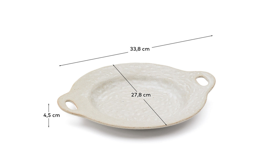 Zunel beige ceramic plate