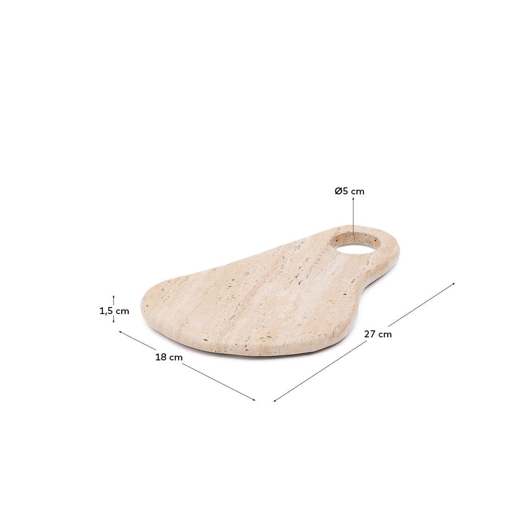 Zera serving board in beige marble