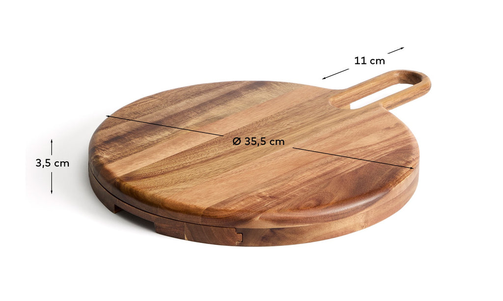 Blera cheese board and cutlery set in acacia wood FSC 100%
