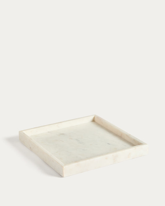 Serela tray in white marble 35 x 35 cm