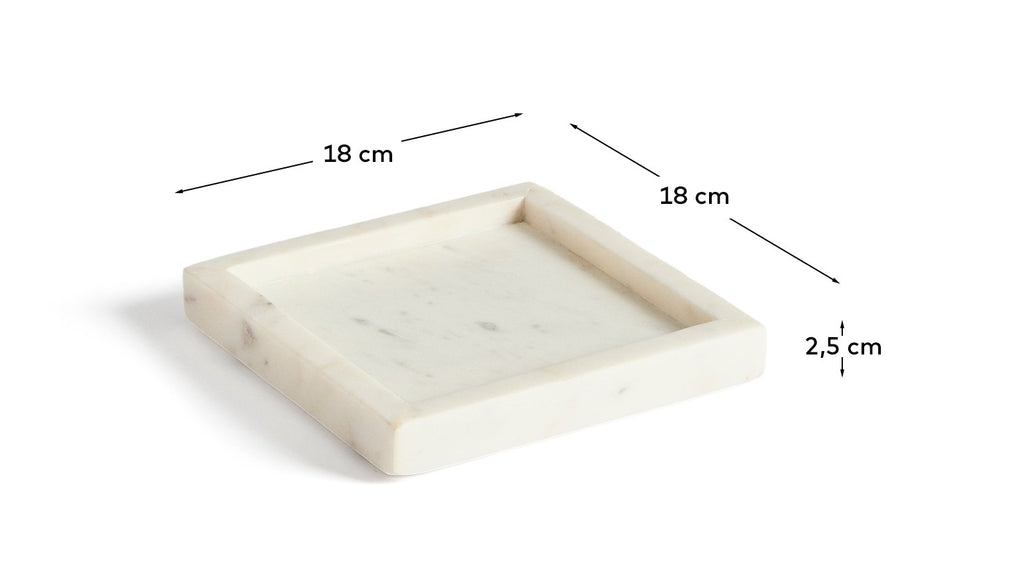 Serela tray in white marble 18 x 18 cm