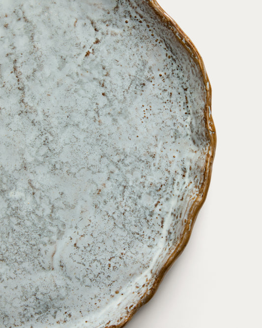Alenia flat plate in grey ceramic