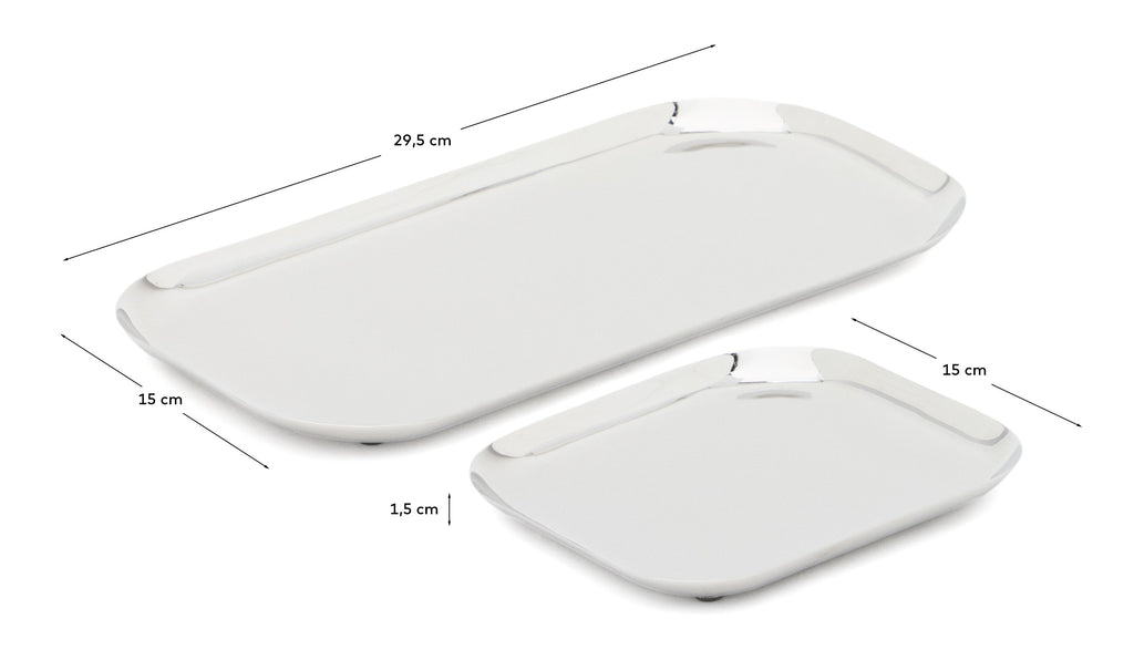Nirela set of 2 stainless steel trays