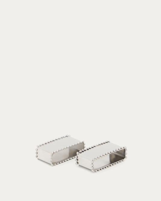 Nirela set of 2 stainless steel napkin rings