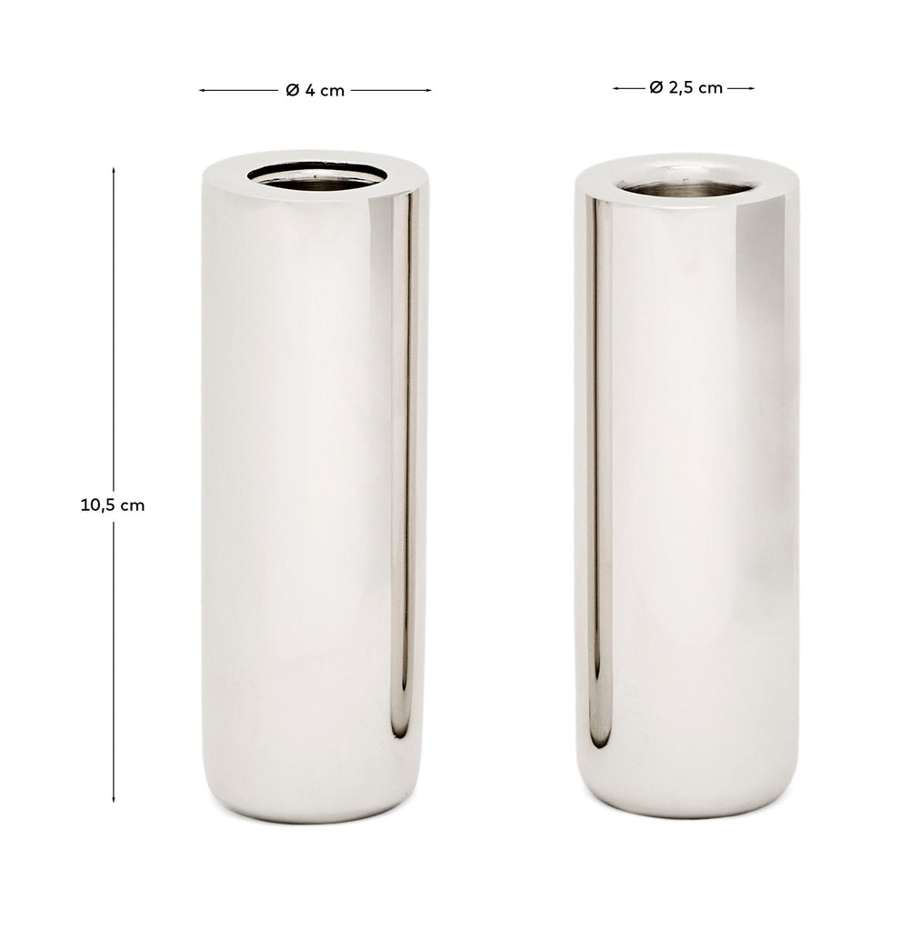 Nirela set of 2 candle holders 11cm