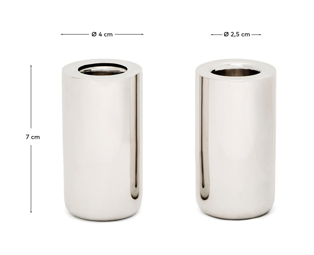 Nirela set of 2 candle holders 7cm