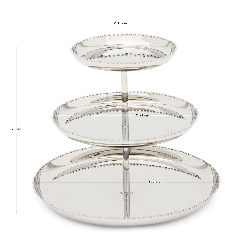 Nirela 3-tier stainless steel tray