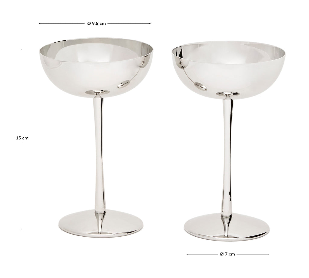 Nirela set of 2 stainless steel glasses