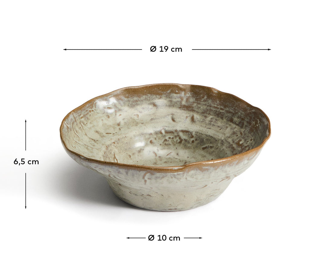 Alenia deep plate in brown ceramic