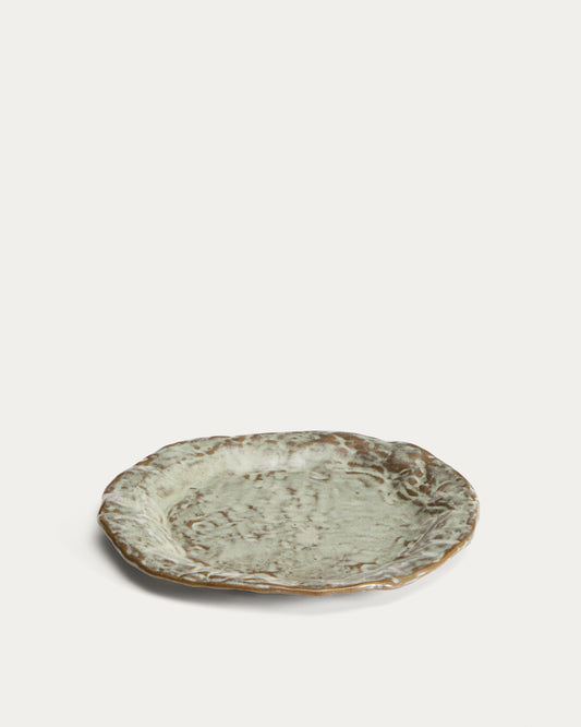 Alenia brown ceramic dessert plate