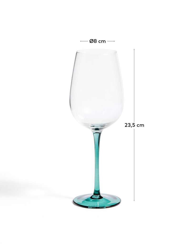 Irides clear wine glass with blue detail, 43 cl