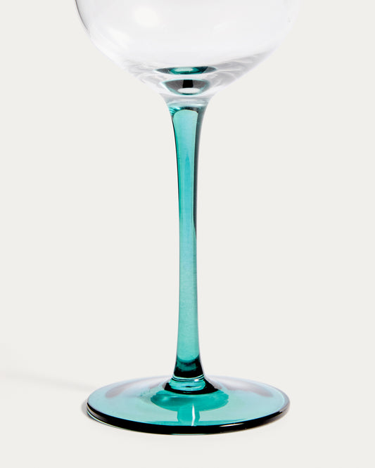 Irides clear wine glass with blue detail, 43 cl