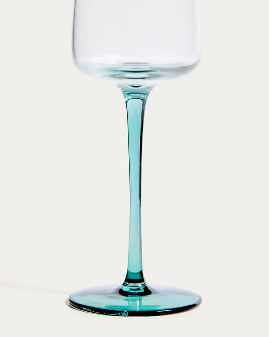 Irides clear champagne glass with blue detail, 31.5 cl