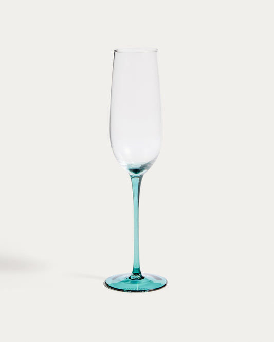 Irides clear champagne glass with blue detail, 24.5 cl