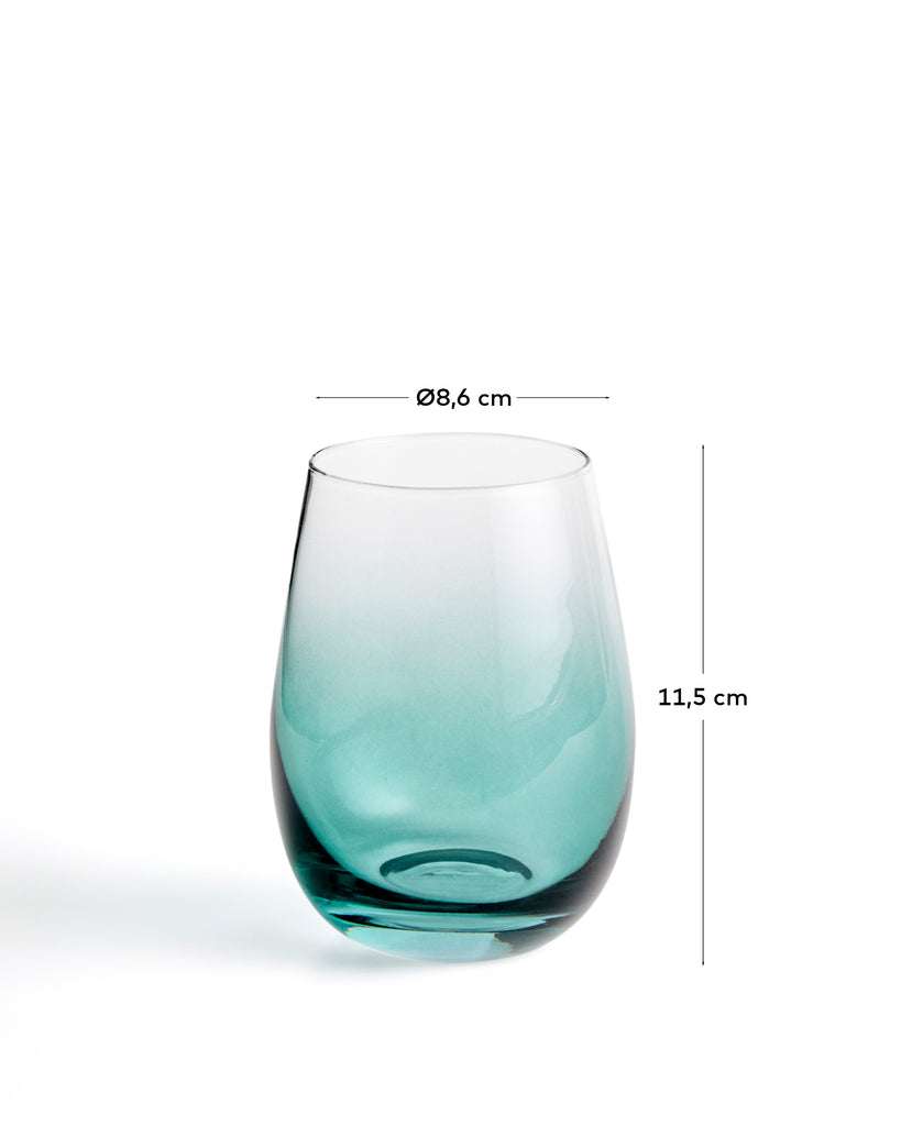 Irides blue glass cup, 42 cl