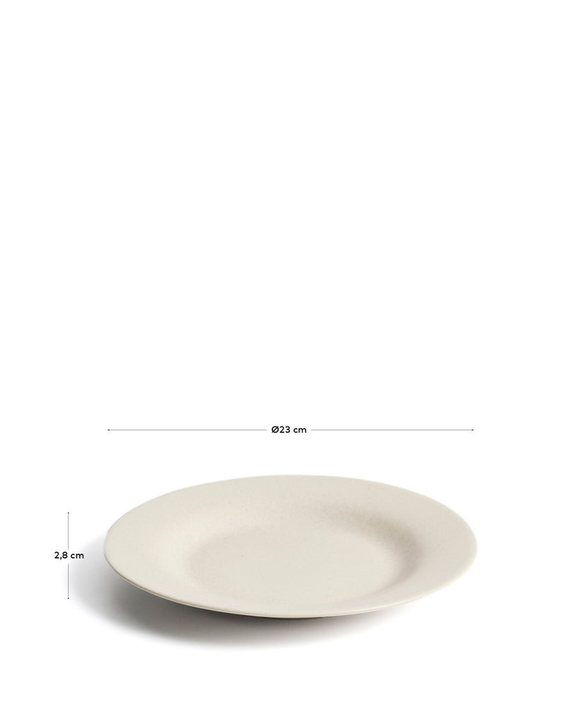 Sermin beige ceramic dessert plate