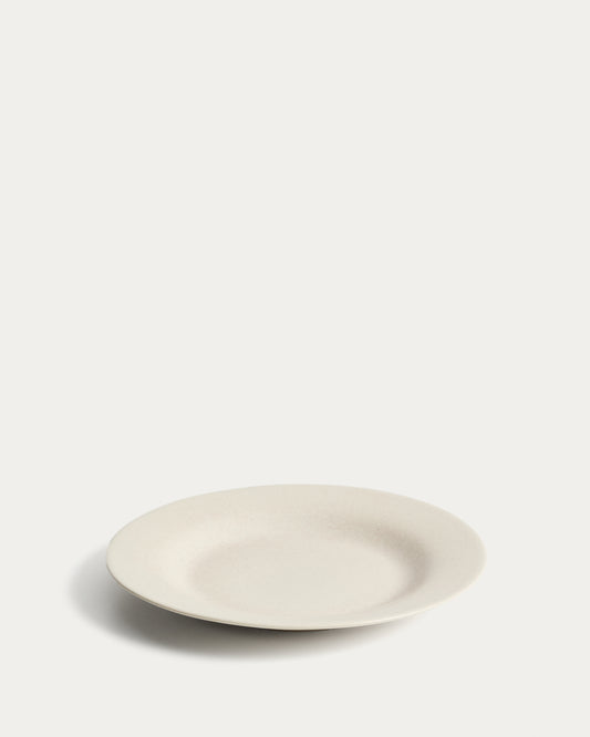 Sermin beige ceramic dessert plate