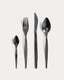 Selua 16-piece stainless steel cutlery set with a glossy black finish