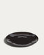 Aderno dark brown ceramic plate