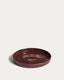 Daner burgundy ceramic dessert plate