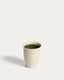 Nale beige ceramic mug with green bottom