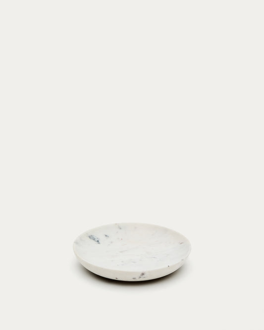 Ecin medium-sized, white marble serving plate