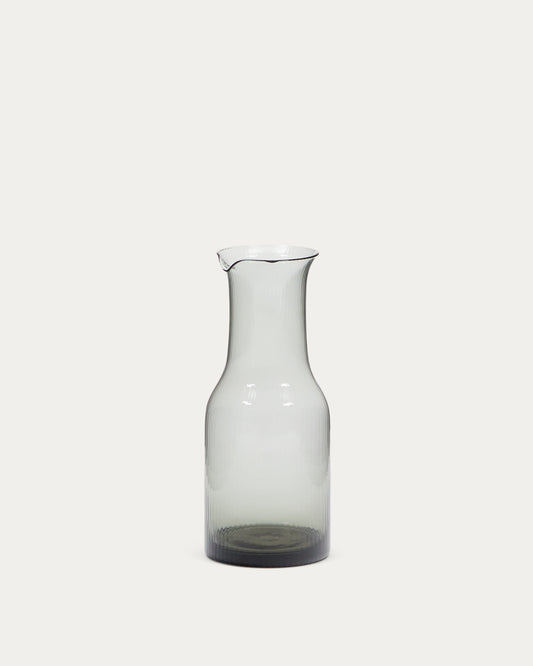 Thiba grey glass jug, 90 cl
