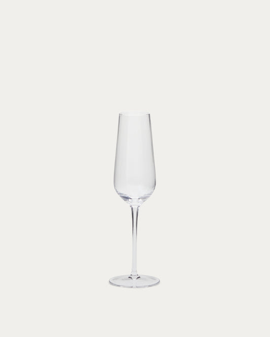 Mimba long champagne flute in transparent glass, 26 cl