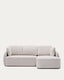 Laira 3-seater sofa bed with right chaise longue in ecru chenille 246cm FSC Mix Credit