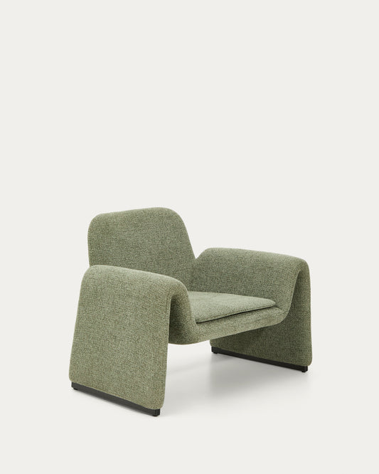 Melvia green chenille armchair