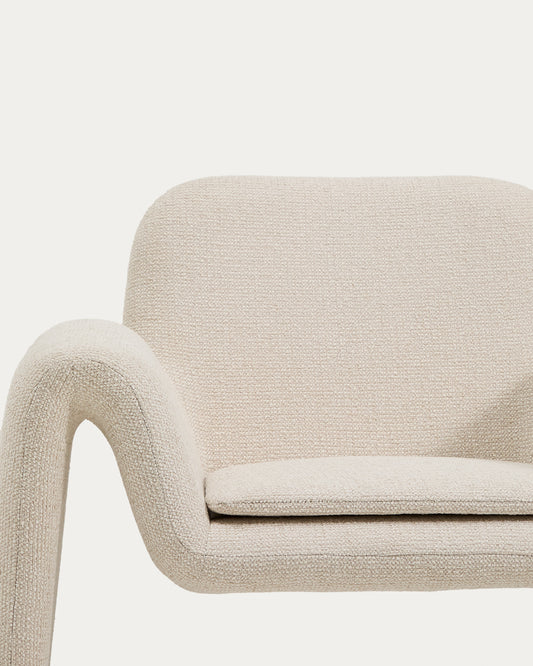 Melvia beige chenille armchair