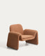 Melvia terracotta chenille armchair