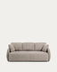 Laira 3-seater sofa bed in taupe chenille 218cm FSC Mix Credit