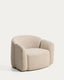 Corvena armchair in beige chenille FSC Mix Credit 98 cm