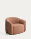 Corvena armchair in terracotta chenille FSC Mix Credit 98 cm