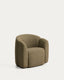 Corvena armchair in olive green chenille FSC Mix Credit 85 cm