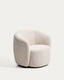 Odenia swivel armchair in beige micro bouclé