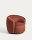 Odenia swivel armchair in terracotta velvet-effect fabric FSC Mix Credit