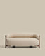 Granite 2-seater sofa in beige chenille with solid ash wood legs with walnut finish 155cm FSC 100%