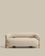 Granite 2-seater sofa in beige chenille with solid ash wood legs with natural finish 155cm FSC 100%