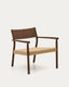 Yalia armchair in solid oak wood with walnut finish and paper rope seat FSC Mix Credit