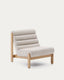 Magira beige armchair in solid oak wood with natural finish