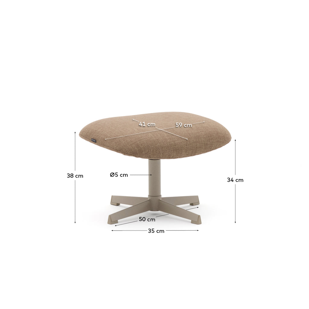 Jaspe light brown footrest with grey-finished metal, FSC 100%