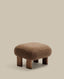 Nema taupe bouclé footstool with solid ash wood legs walnut finish 65x55.4cm FSC 100%