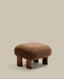 Nema taupe bouclÃ© footstool with solid ash wood legs walnut finish 65x55.4cm FSC 100%